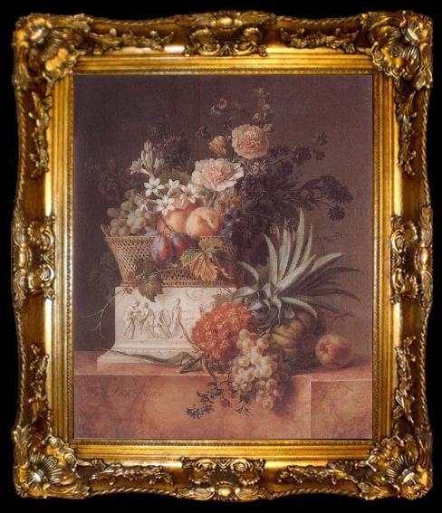 framed  Willem Van Leen Pineapple Jardiniere, ta009-2